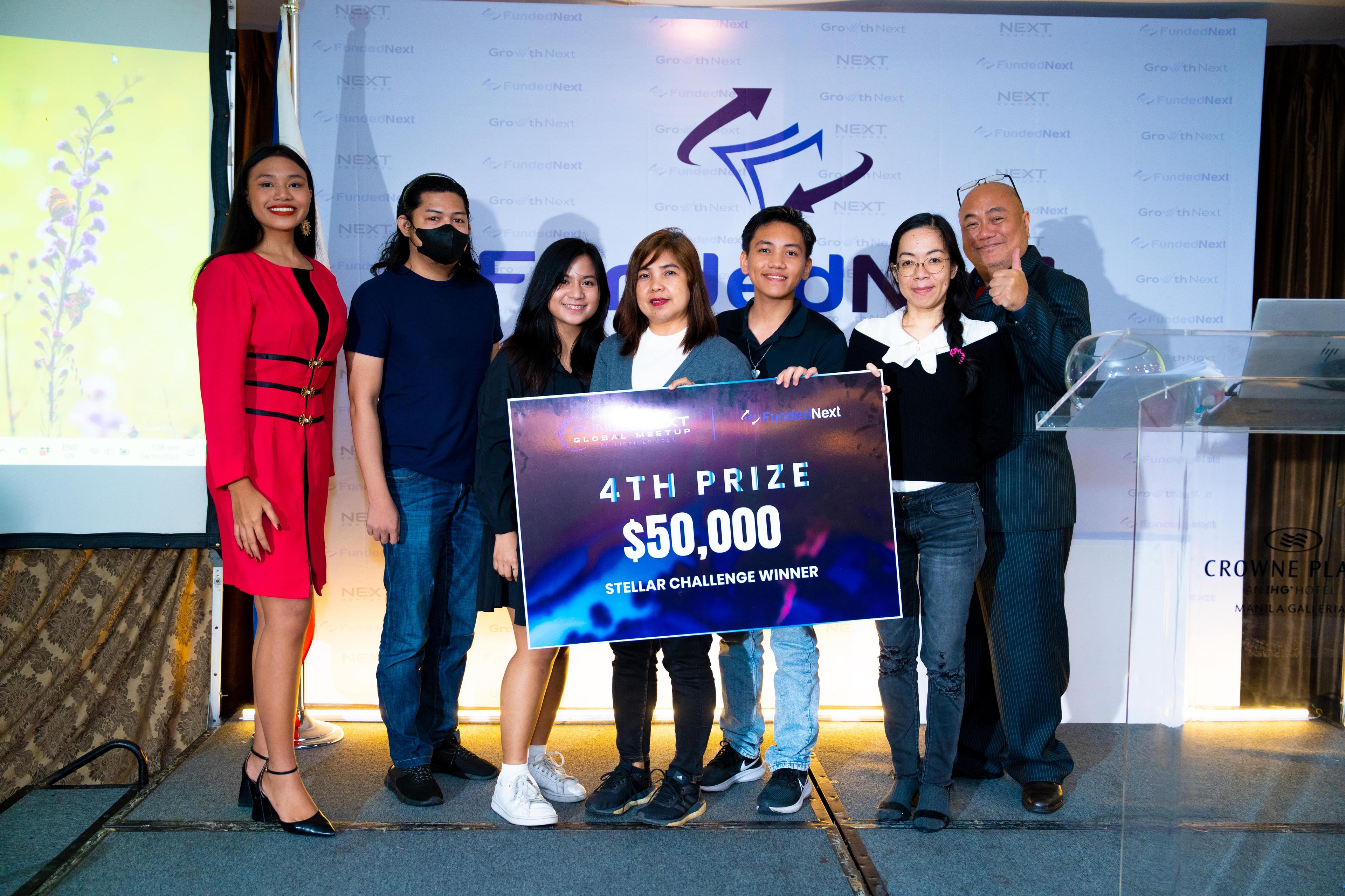 FundedNext 4th Place Challenge Winner being Presented $50,000 Prize